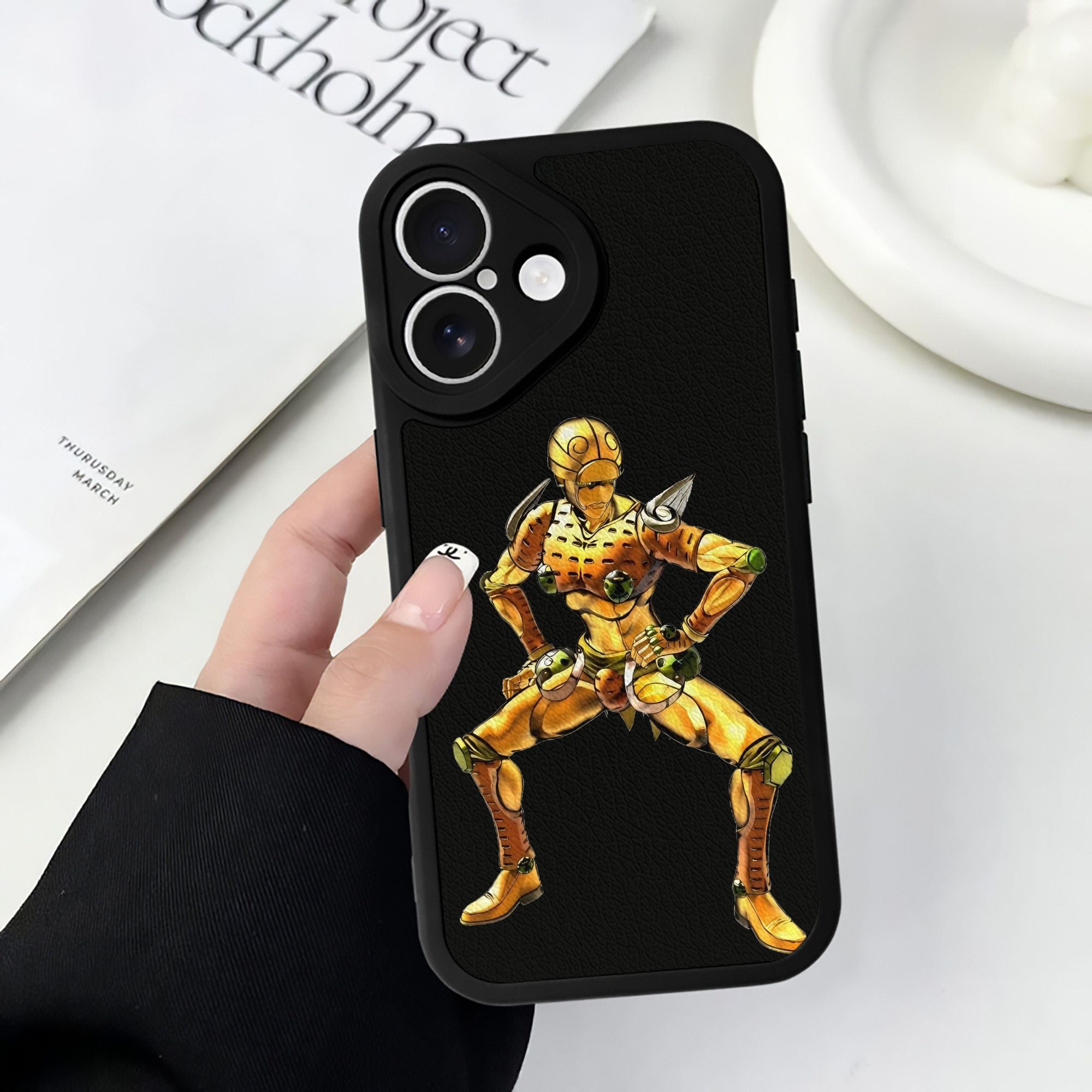 （画像用） ジョジョの奇妙な冒険 ジョルノ?ジョバァーナ JoJo's Bizarre Adventure Giorno Giovanna 【iPhone 16シリーズ対応】シリコンスマホケース（レザー調） 材質：シリコン
